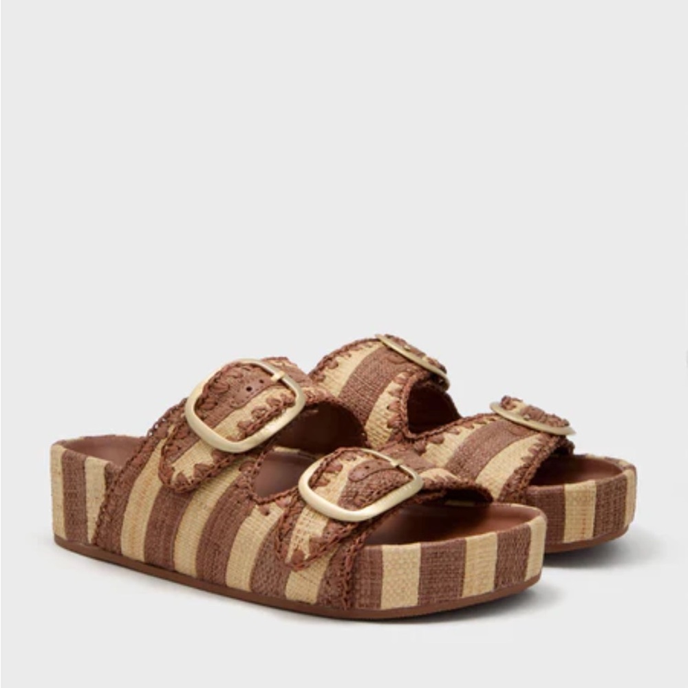 Theo brown stripe sandals